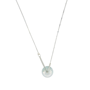 18Kt WG Diamond Burmese Icy Blue Jadeite Bi Necklace