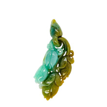 Burmese Green & Honey Jadeite Peach Blossom Garden Interlocking Pendant