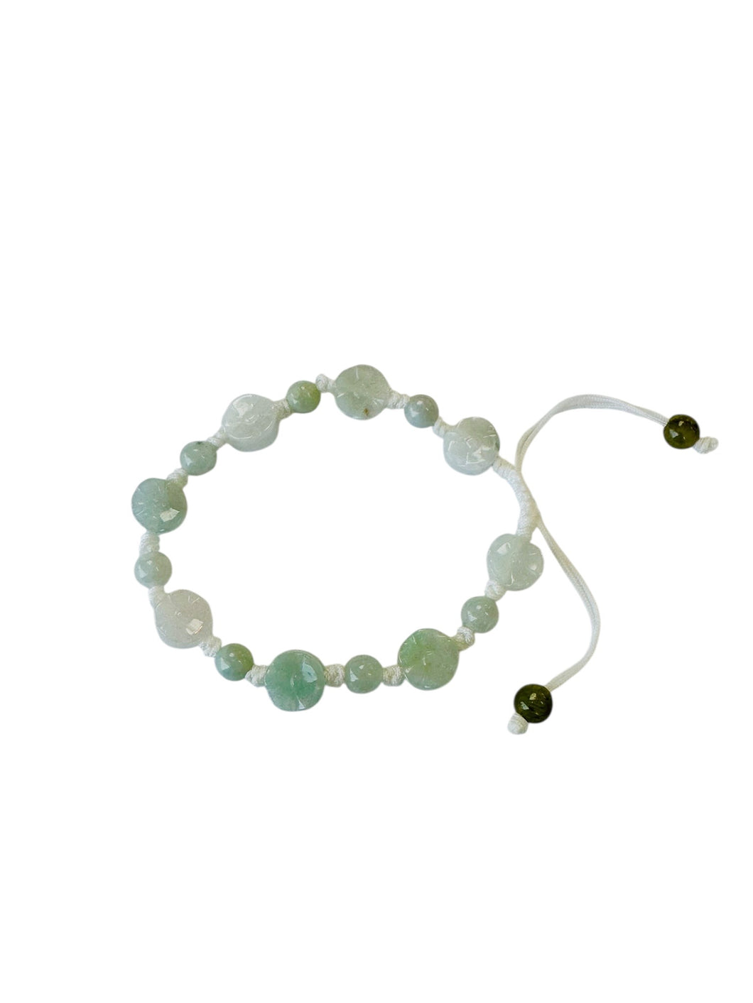 Burmese Jadeite Plum Blossom Silk Bracelet