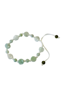 Burmese Jadeite Plum Blossom Silk Bracelet