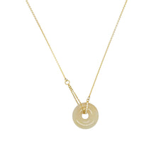 18Kt YG Diamond Burmese Honey Jadeite Bi Necklace