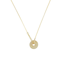 18Kt YG Diamond Burmese Honey Jadeite Bi Necklace