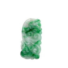 Burmese Apple Green Jadeite Mandarin Ducks Storyboard Carving