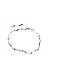 3mm Watermelon Tourmaline & Burmese Jadeite Baqua Anklet