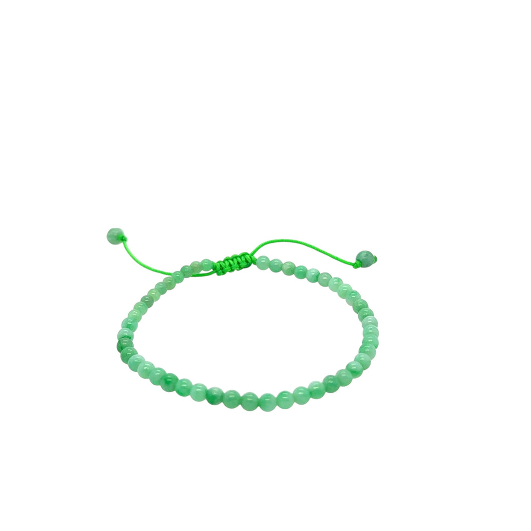 LIMITED ~ 3mm Burmese Apple Green Jadeite Silk Bracelet