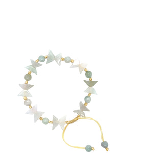 Burmese Jadeite Butterfly Ingot Silk Bracelet