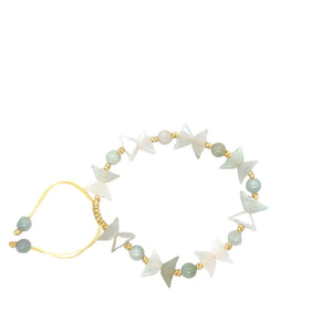 Burmese Jadeite Butterfly Ingot Silk Bracelet