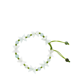 Burmese Jadeite Butterfly Ingot Silk Bracelet