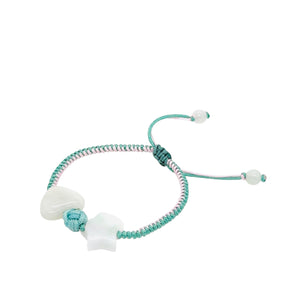 Burmese Jadeite 'Self Love, Self Care and Lucky' Children's Silk Bracelet