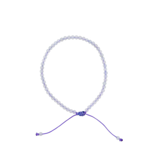 3mm Burmese Lavender Jadeite Mala Silk Bracelet