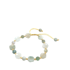 Burmese Jadeite Plum Blossom Silk Bracelet
