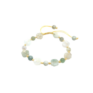 Burmese Jadeite Plum Blossom Silk Bracelet