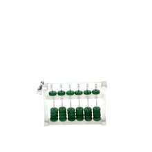 18kt WG Icy & Emerald Green Burmese Jadeite Abacus Pendant