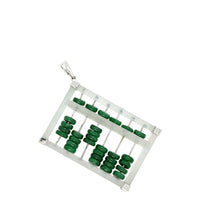 18kt WG Icy & Emerald Green Burmese Jadeite Abacus Pendant