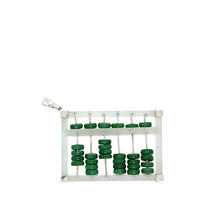 18kt WG Icy & Emerald Green Burmese Jadeite Abacus Pendant