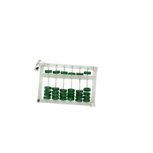 18kt WG Icy & Emerald Green Burmese Jadeite Abacus Pendant