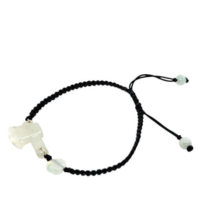 Burmese Jadeite Fire Ax & Baqua Silk Bracelet