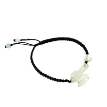 Burmese Jadeite Fire Ax & Baqua Silk Bracelet