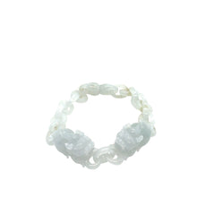 Burmese Icy Blue Honey Jadeite Pei Yao/Pixiu Interlocks Bracelet
