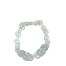Burmese Icy Blue Honey Jadeite Pei Yao/Pixiu Interlocks Bracelet