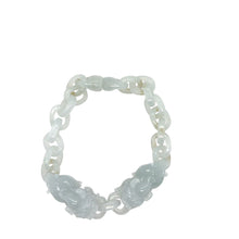 Burmese Icy Blue Honey Jadeite Pei Yao/Pixiu Interlocks Bracelet