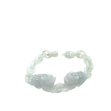 Burmese Icy Blue Honey Jadeite Pei Yao/Pixiu Interlocks Bracelet