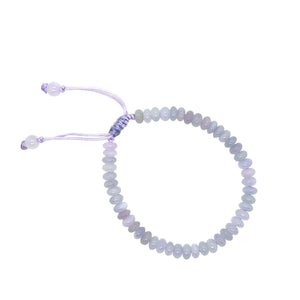 5mm Burmese Lavender Jadeite Abacus Silk Bracelet