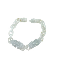 Burmese Icy Blue Honey Jadeite Pei Yao/Pixiu Interlocks Bracelet