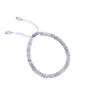 5mm Burmese Lavender Jadeite Abacus Silk Bracelet