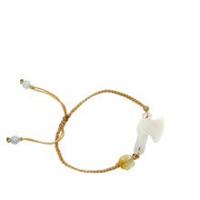 Burmese Jadeite Fire Ax & Baqua Silk Bracelet