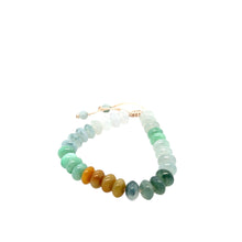 10mm Burmese Multi Colored Jadeite Abacus Silk Bracelet