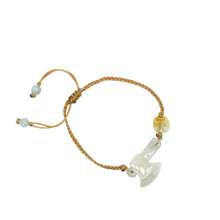 Burmese Jadeite Fire Ax & Baqua Silk Bracelet
