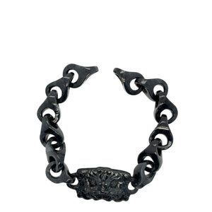 Burmese Black Jadeite Fu Lion Interlocks Bracelet