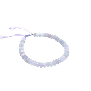 5mm Burmese Lavender Jadeite Abacus Silk Bracelet
