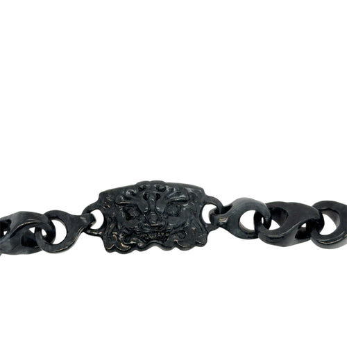 Burmese Black Jadeite Fu Lion Interlocks Bracelet
