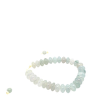 10mm Burmese Icy Blue Jadeite Abacus Silk Bracelet