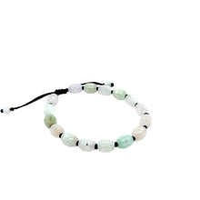 Burmese Jadeite Carved Storyboard of Ancient Coins Silk Bracelet