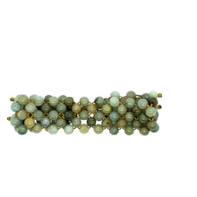 Burmese Camo Green Jadeite Silk Bracelet
