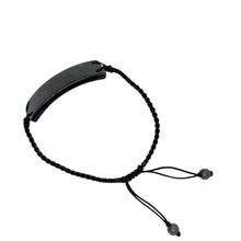 Burmese Black Jadeite ID Men's Silk Bracelet