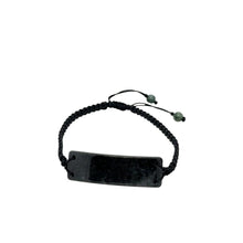 Burmese Black Jadeite ID Men's Silk Bracelet