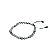 Burmese Icy Gray Jadeite Abacus Men's Mala Silk Bracelet