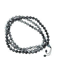 9mm Burmese Icy Gray Jadeite Balance Mala Necklace