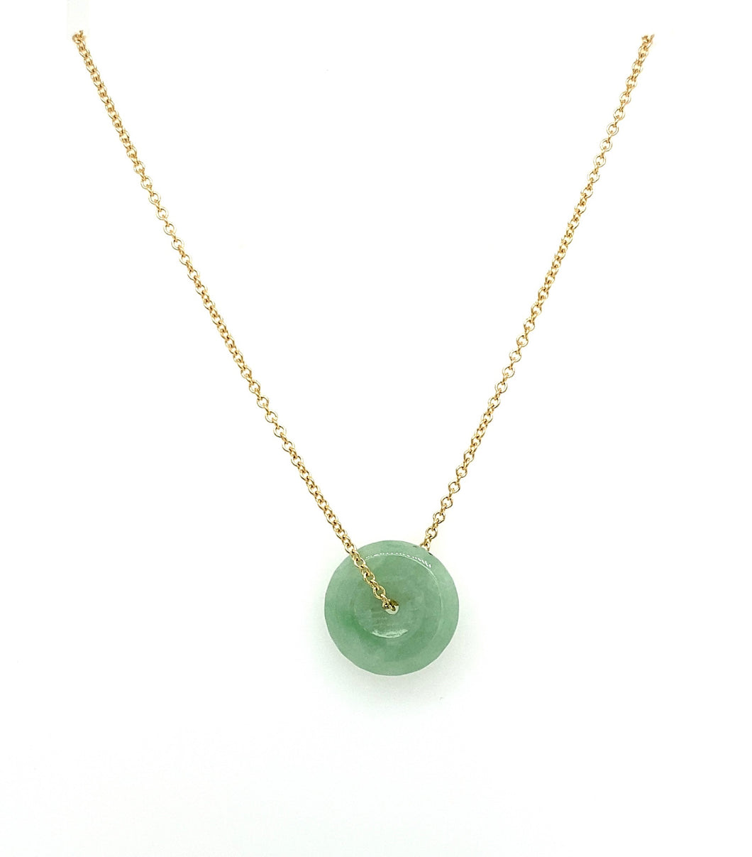14kt Burmese Green Jadeite Bi Necklace