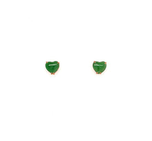 18kt RG Burmese Icy Green Jadeite Heart 6mm Studs