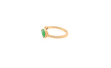 18kt YG Burmese Apple Green Jadeite Paired w/ .08ct Diamond Ring