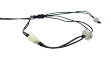 Burmese Jadeite Baqua & Gourd Adjustable Silk Bracelet or Anklet