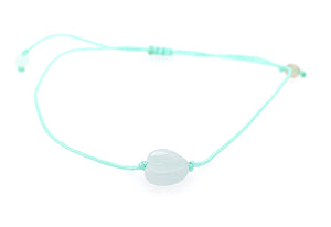 Burmese Jadeite Love Adjustable Silk Bracelet or Anklet