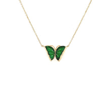 18kt YG Burmese Emerald Green Jadeite Butterfly Adjustable Necklace