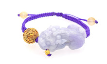 24kt YG Hand Granulated Bead Paired w/ Burmese Lavender Jadeite Pei Yao/Pixiu & Rutilated Quartz Bracelet