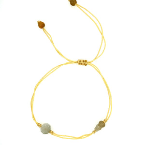 Burmese Jadeite Baqua & Gourd Adjustable Silk Bracelet or Anklet